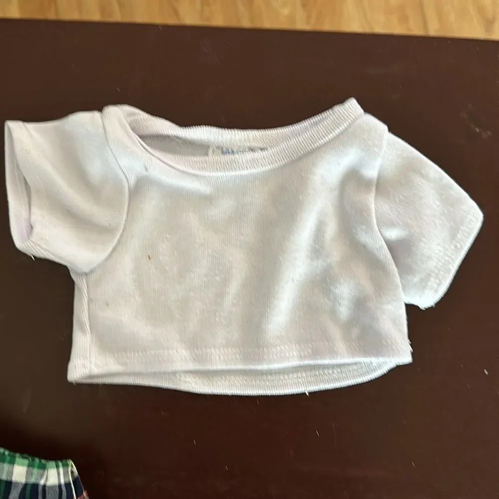 Build-A-Bear Workshop 2 Pairs of Paid & Camo Shorts and 1 White T-Shirt
